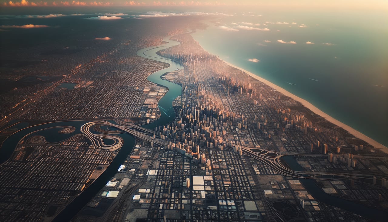 Aerial window seat view during takeoff from Bangkok (right side) — Chao Phraya River, Bangkok CBD towers (Sathorn/Silom cluster), Bangkok's canal-laced suburbs, Gulf of Thailand coastline in the far distance