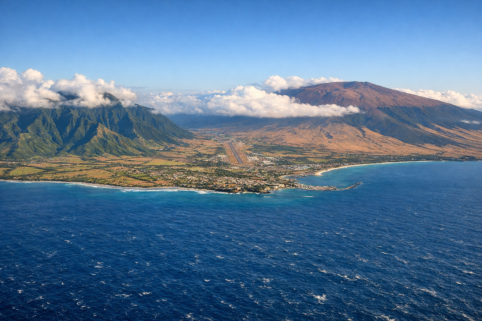 Kona to Kahului (KOA→OGG) Flight Path — Left Side Kona to Kahului (KOA→OGG) Flight Path — Left Side
